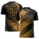 Custom Old Gold Black Sublimation Soccer Uniform Jersey