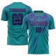 Custom Teal Purple-Black Sublimation Soccer Uniform Jersey