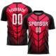 Custom Red White-Black Sublimation Soccer Uniform Jersey