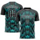 Custom Black Black-Teal Sublimation Soccer Uniform Jersey