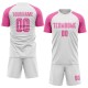 Custom White Pink Sublimation Soccer Uniform Jersey