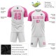 Custom White Pink Sublimation Soccer Uniform Jersey