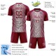 Custom Maroon White Lines Sublimation Soccer Uniform Jersey